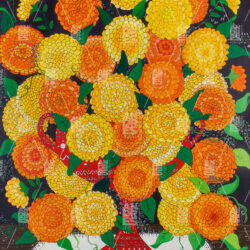 Cup with Orange and Yellow Flowers by Andrés Pérez Jurado