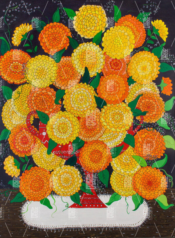 Cup with Orange and Yellow Flowers by Andrés Pérez Jurado